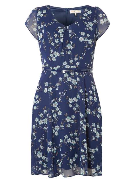 **Billie & Blossom Blue Spring Floral Dress